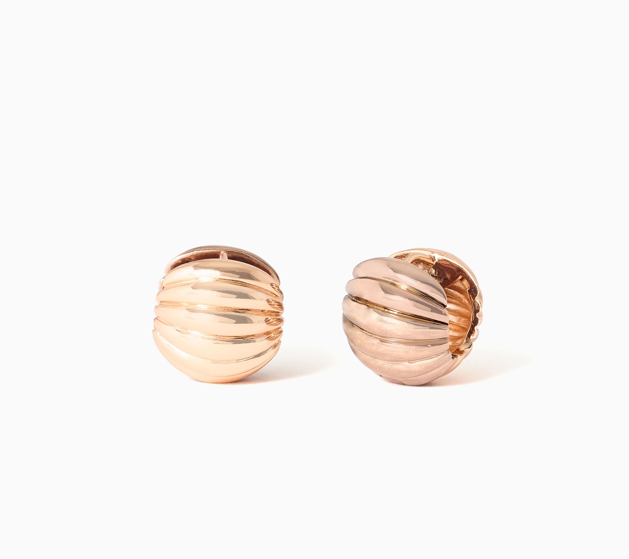 David Markstein Bronze Premium Ribbed Huggie Hoops