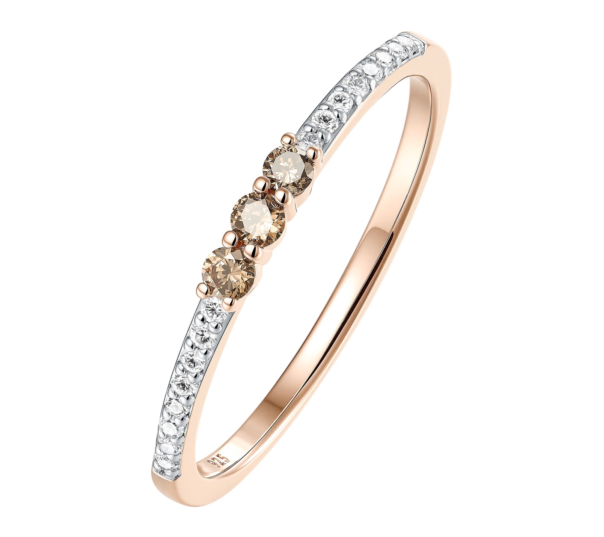 Accent by Affinity .19Ct 3 Stone Band Ring, 14kGold Plated