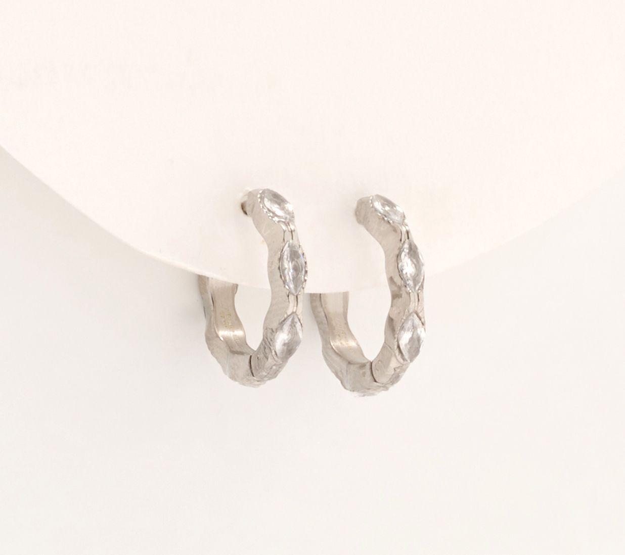 "As Is" Steel by Diamonique Hoop Earring