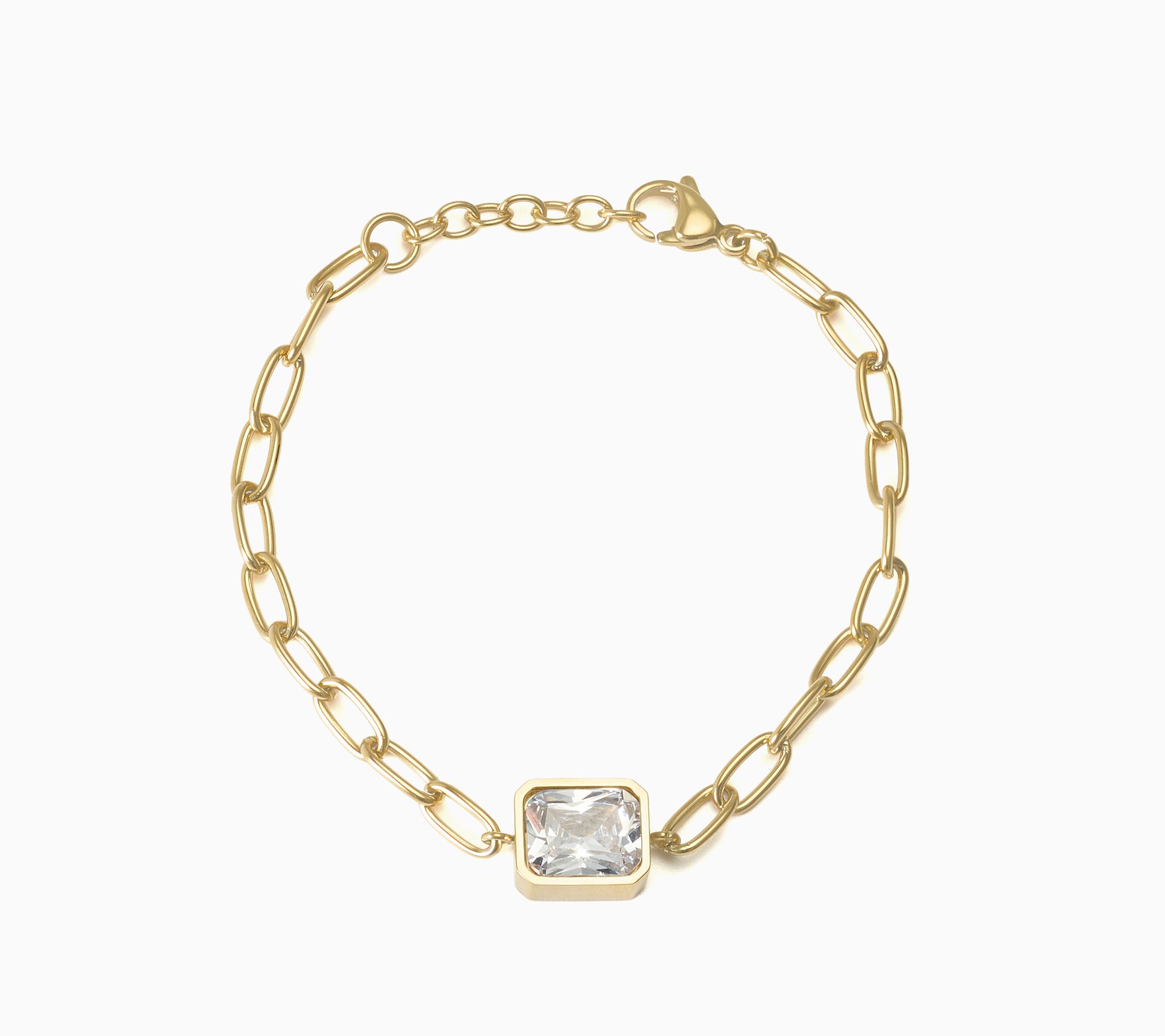 Steel by Diamonique Bezel Set Solitaire Bracelet