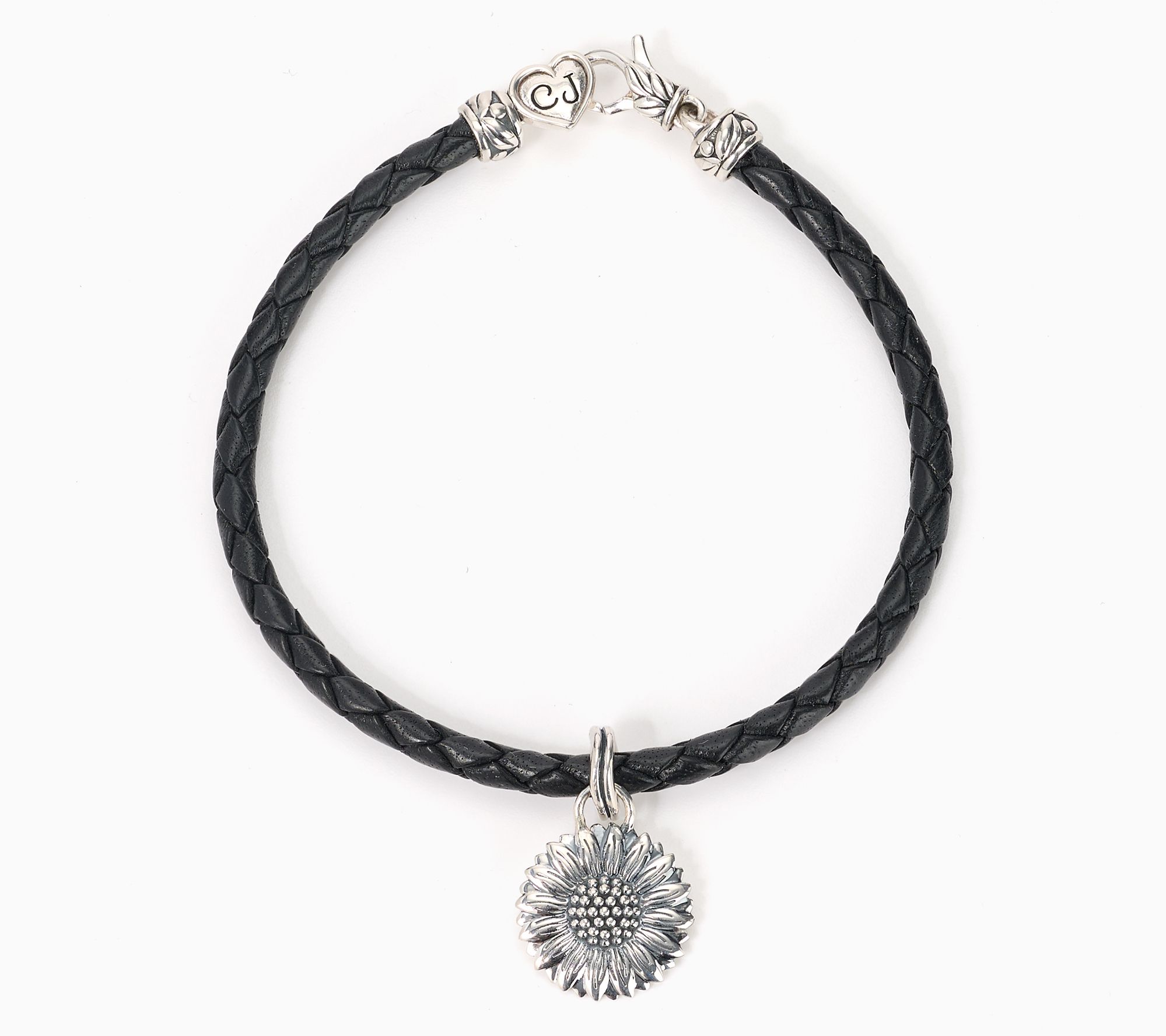 Christian James by Scott Grimes Sunflower Leather Bracelet, Sterl