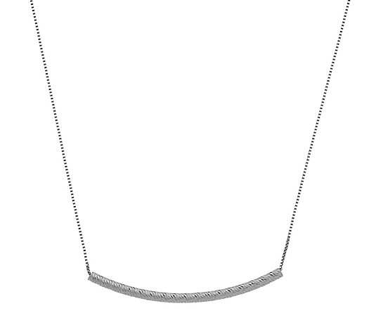 Italian Silver Bar Station 17" Necklace