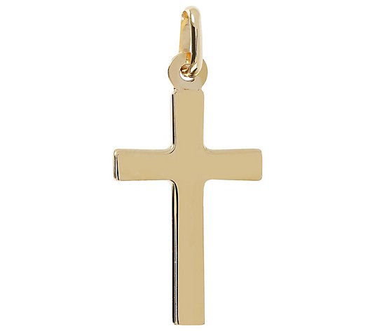 Italian Gold Polished Cross Pendant, 18K