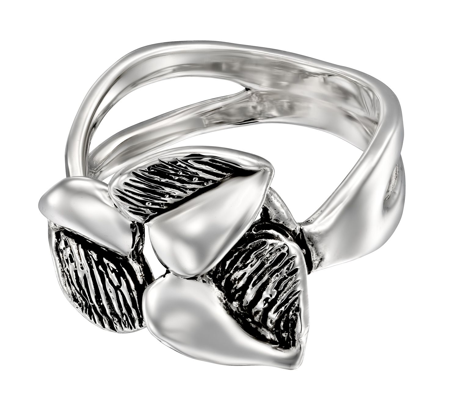 Hagit Sterling Silver Heart Leaf Ring - QVC.com