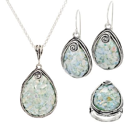 Roman glass store jewelry qvc