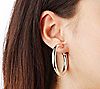 UltraFine Silver 1-1/2" Polished Clip-On Hoop Earrings, 2 of 2