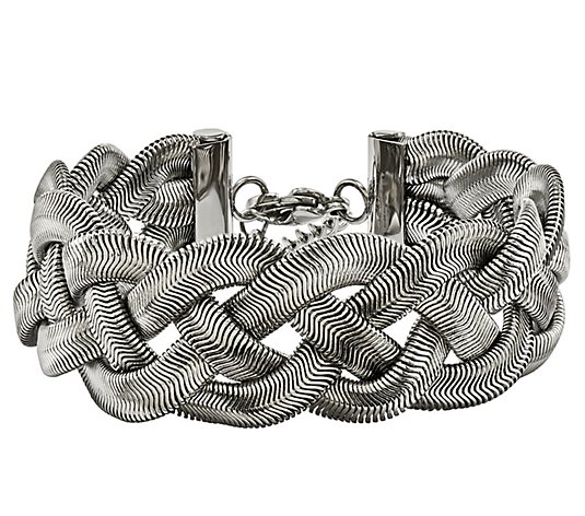 Steel by Design Polished Braided 7-1/4" Bracelet