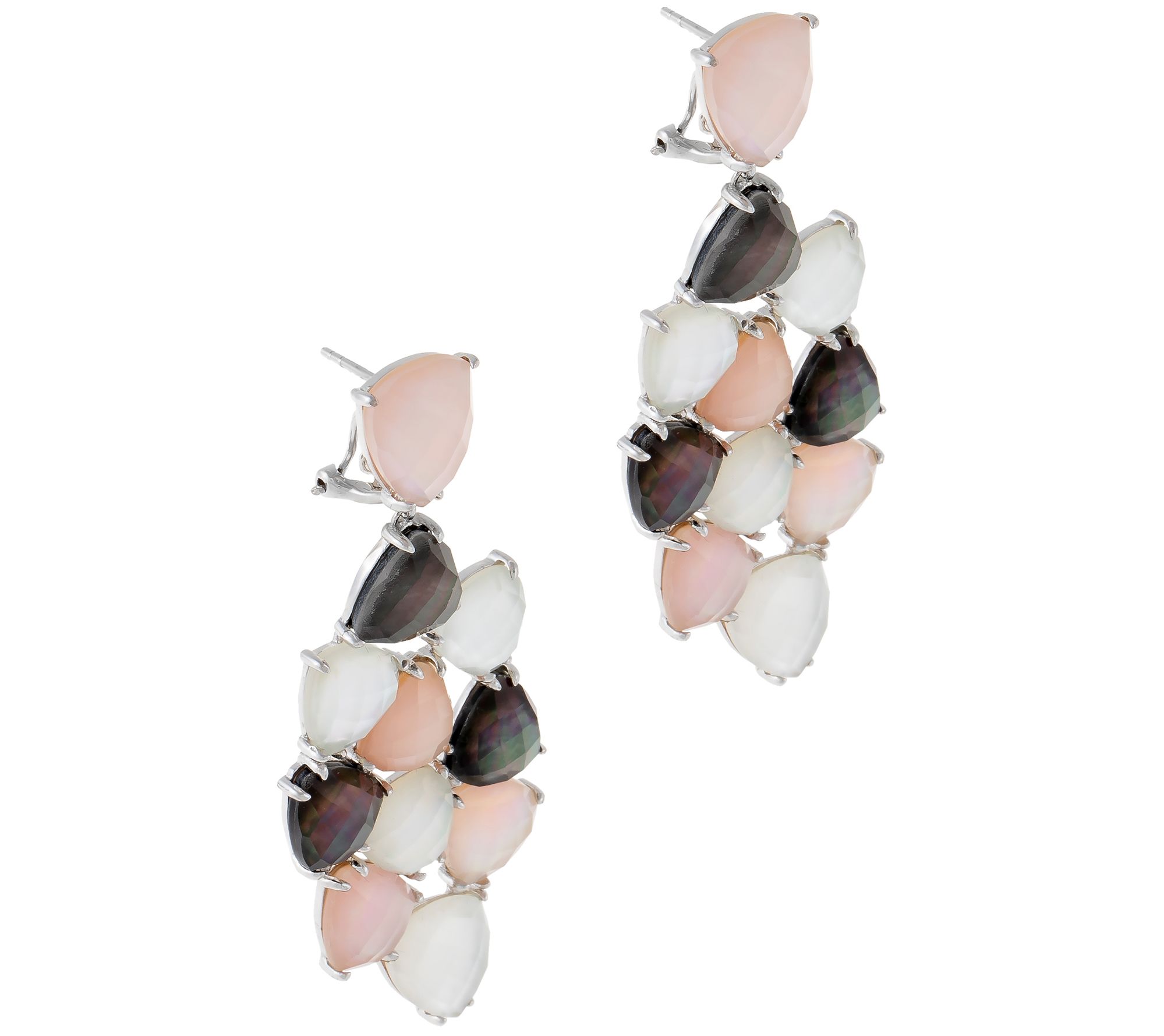 Sterling Silver Multi Faceted Gemstone Dangle Earrings - QVC.com