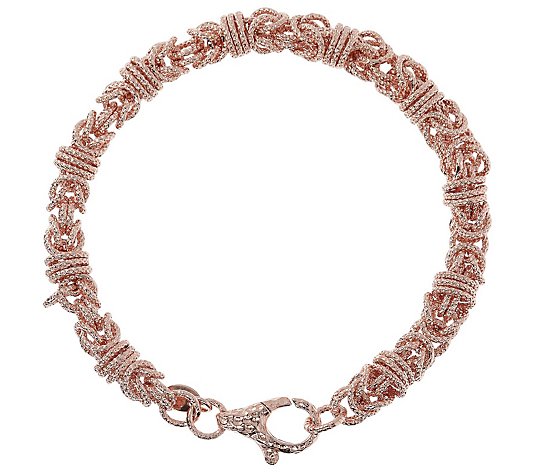 Bronzo Italia 7-1/4" Textured Byzantine Bracelet