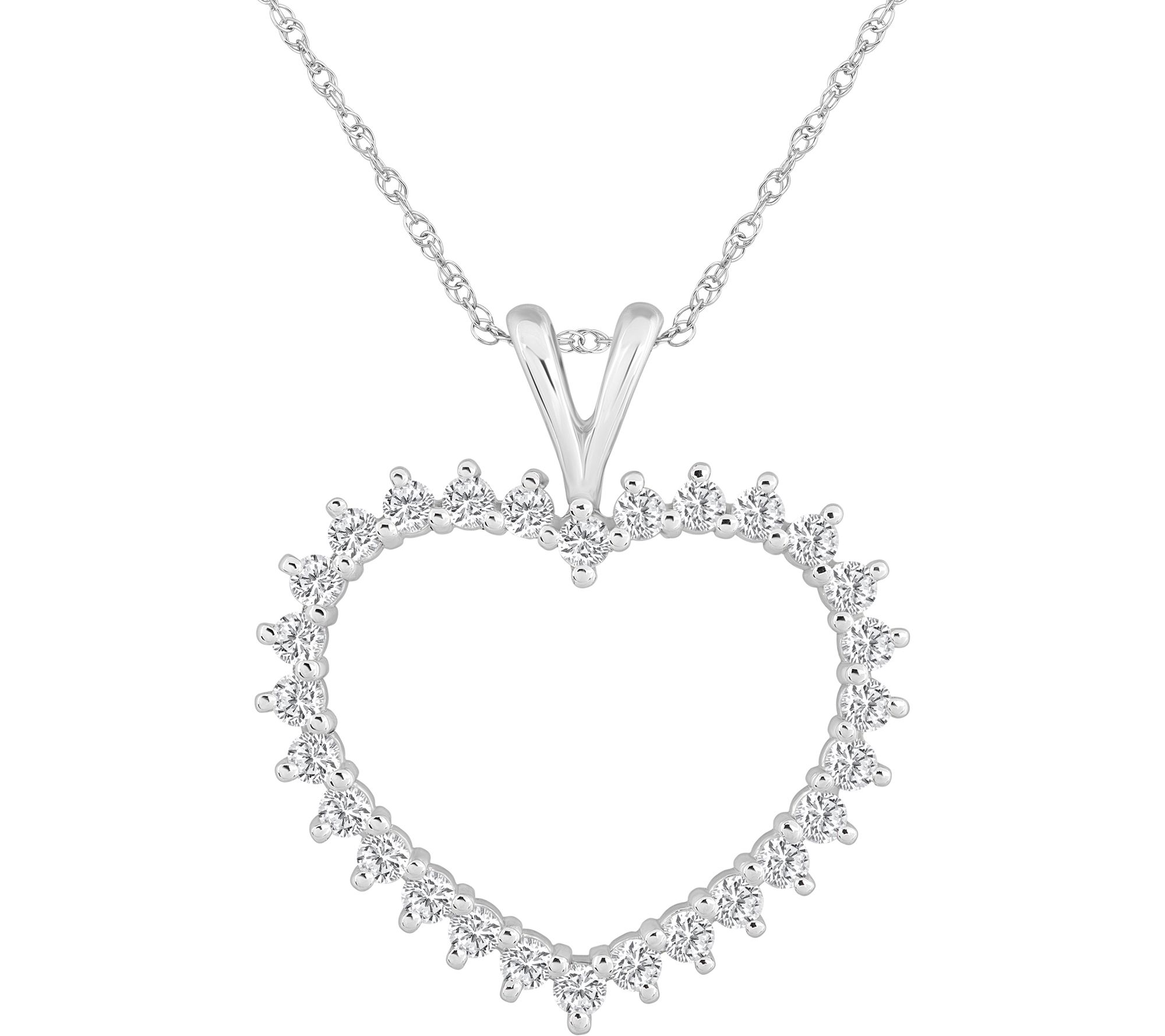 Affinity 1.50 cttw Diamond Heart Pendant, 14K Gold