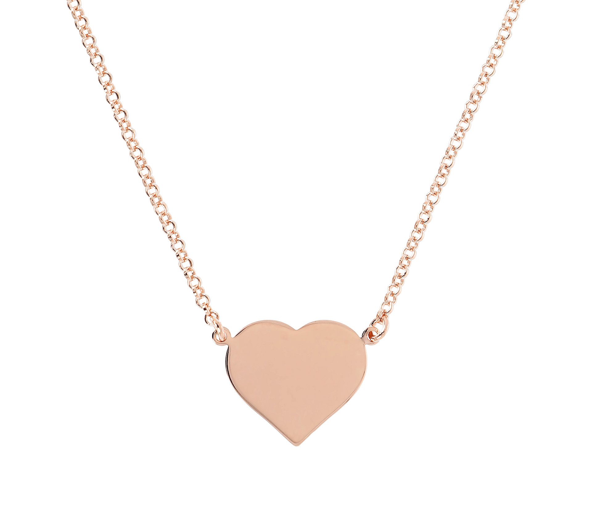 Bronzo Italia Polished Heart 18" Necklace