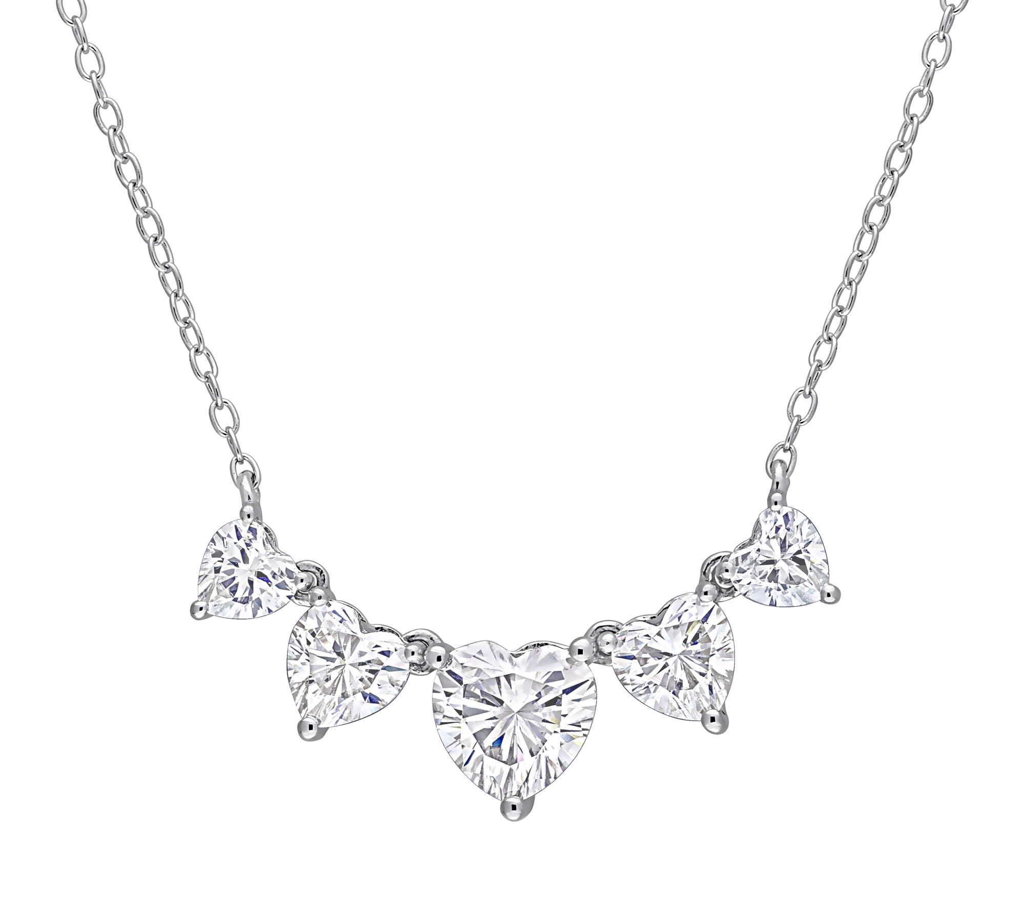 MoissanIce Moissanite 2.45 cttw Heart Necklace, Sterling