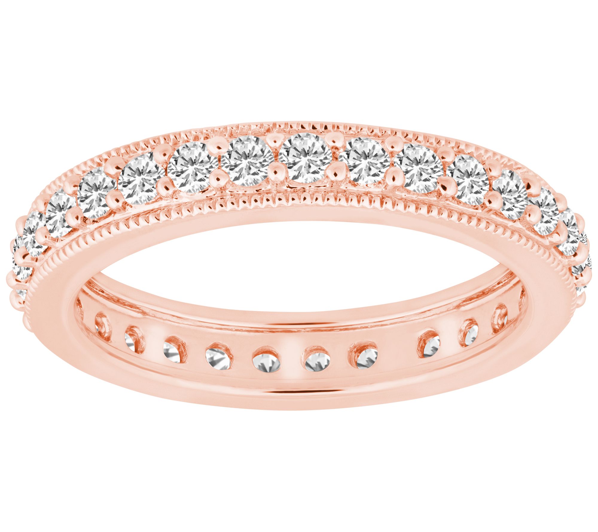 Affinity Diamonds 0.85 cttw Milgrain Eternity Band, 14K Gold