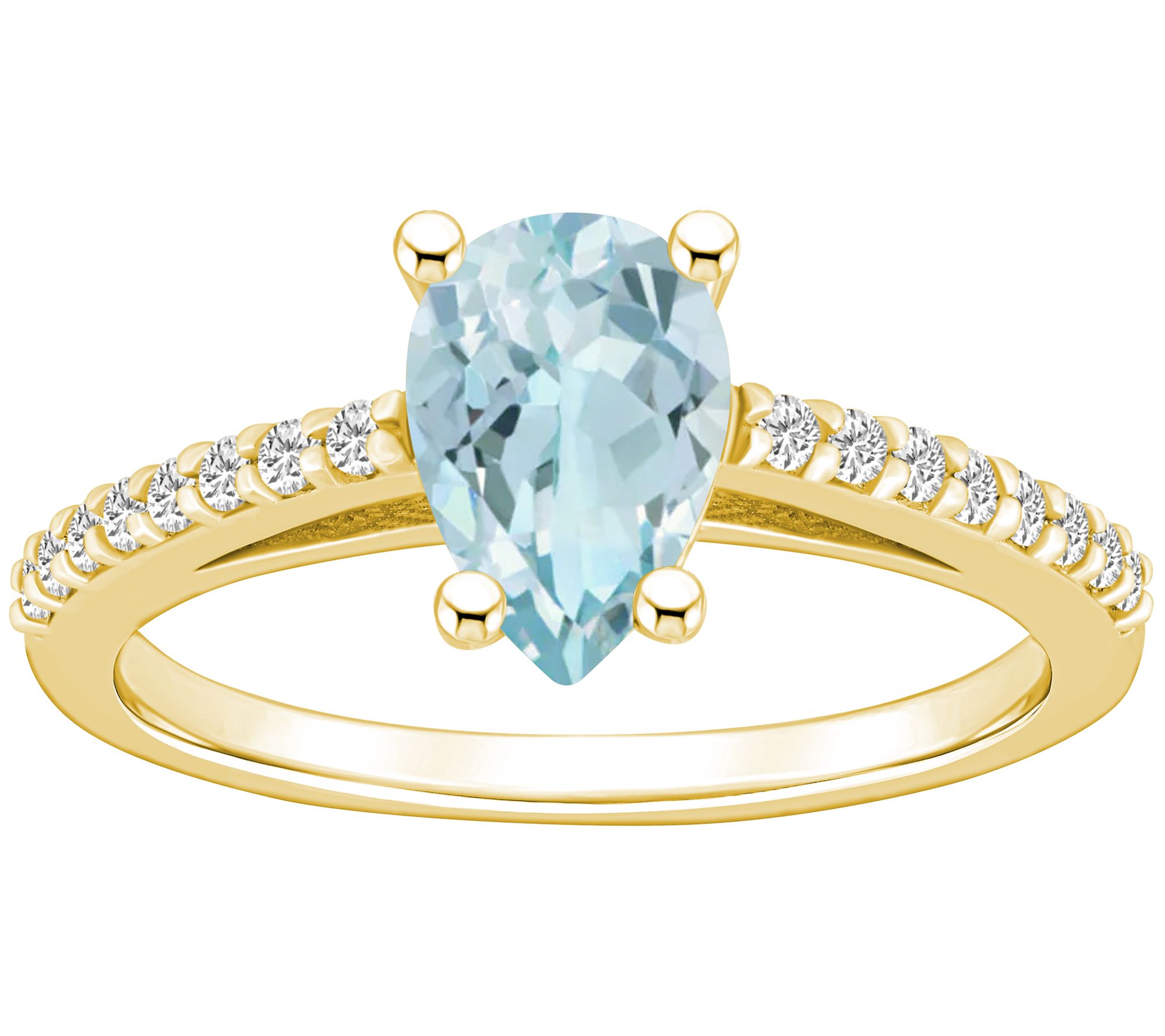 Affinity Gems 1.20 cttw Aquamarine & Diamond Ring, 14K Gold