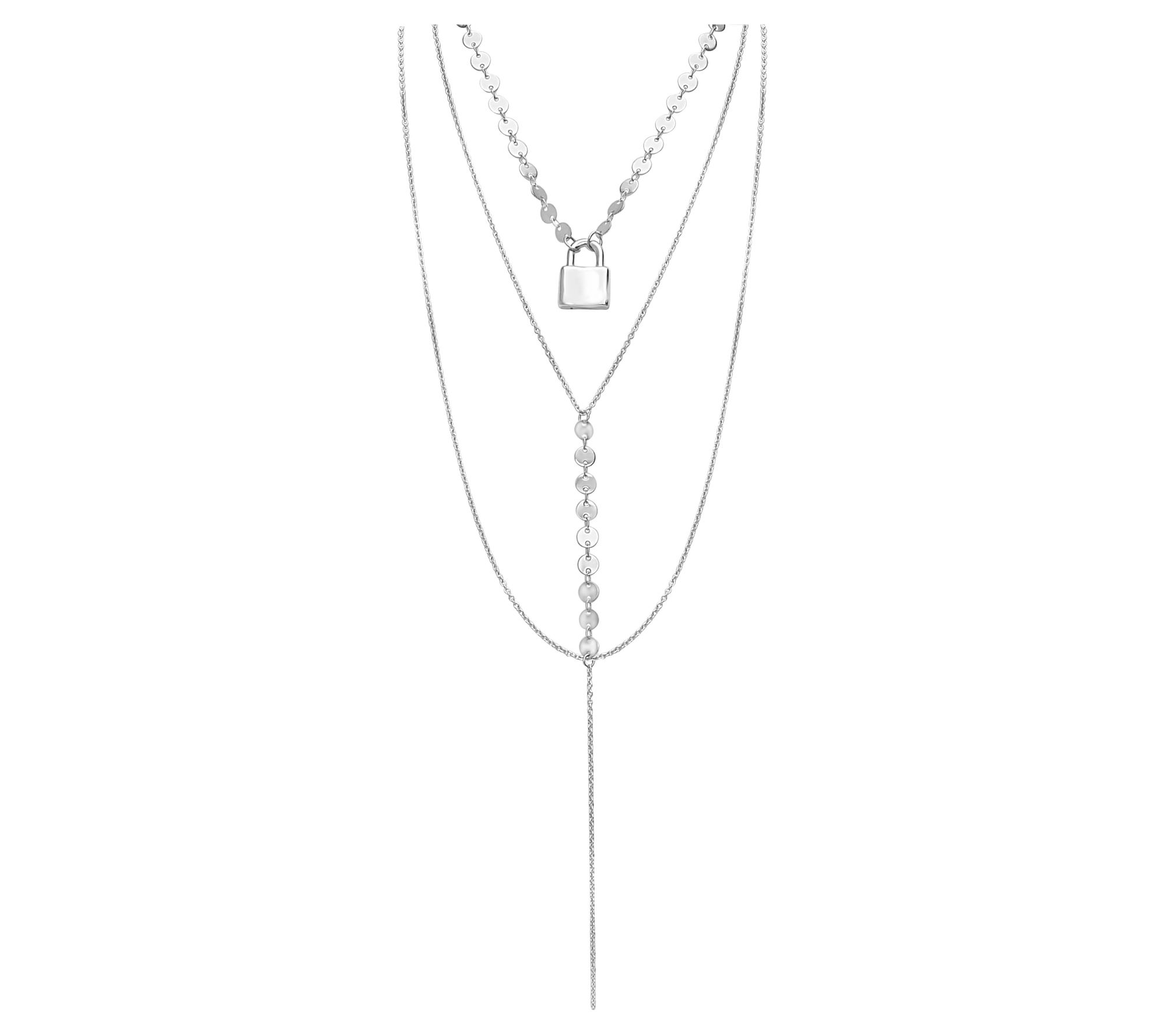 Steel by Design Layered Lock Station Necklace