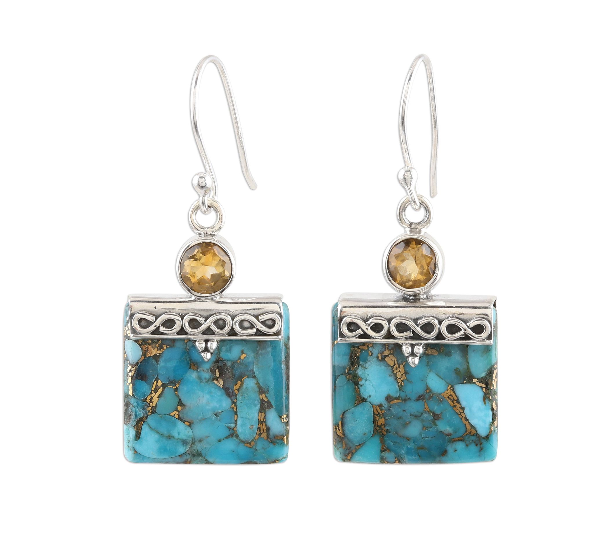 Novica Artisan-Crafted Sterling Glory Multigemstone Earrings