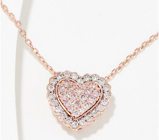 Affinity Diamonds Heart Pendant Necklace 14K Rose Gold