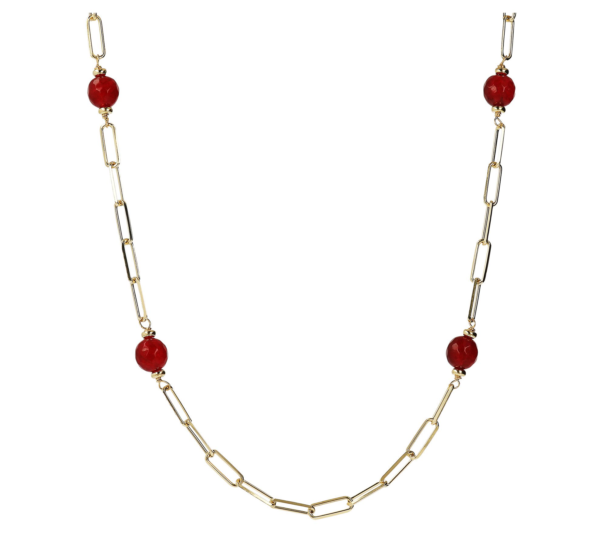 Louis Dell'Olio Gemstone Bead Paperclip Link Necklace