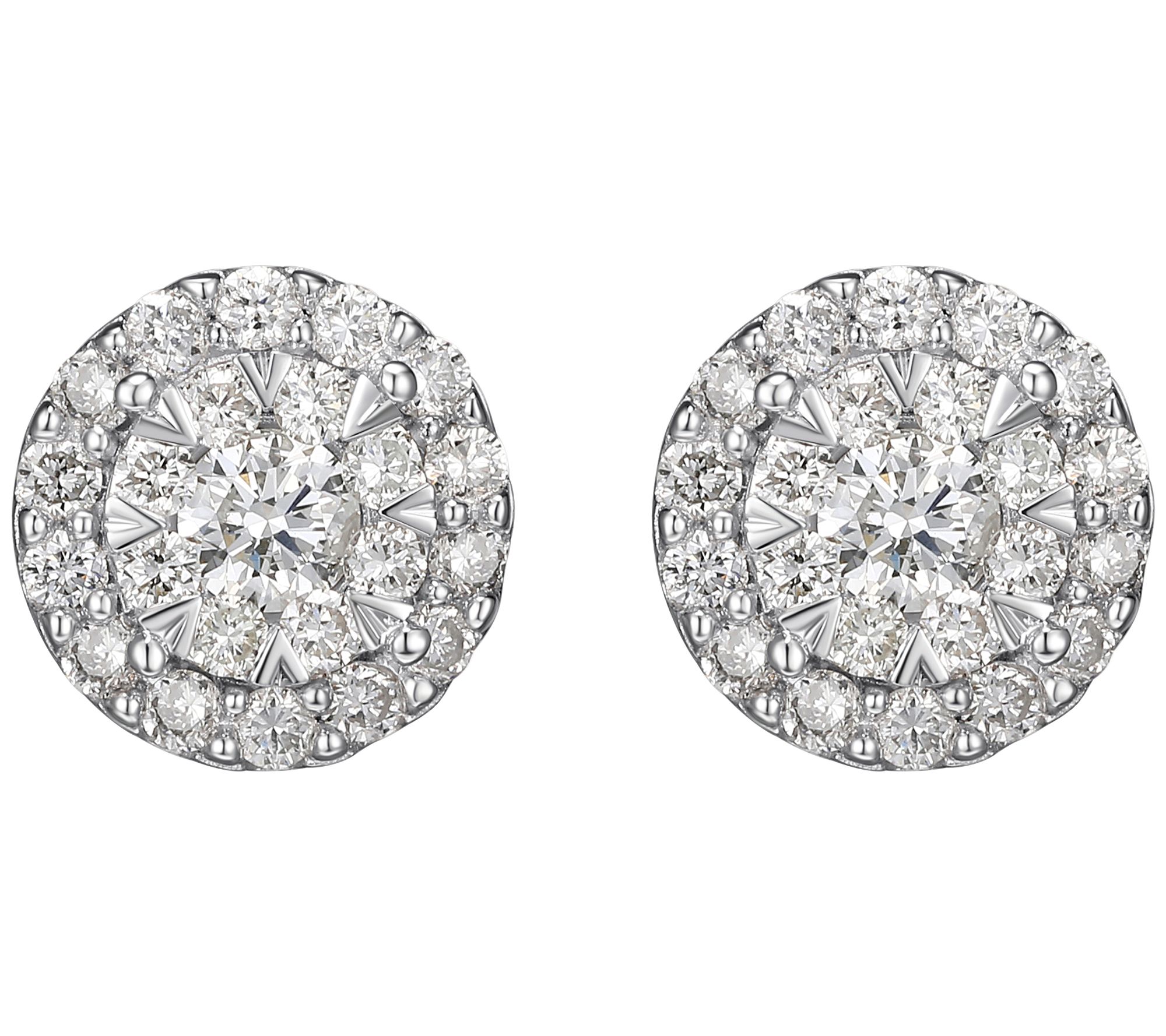 LuxLab Diamonds 0.55 cttw Lab Grown Halo Ear rings, Sterling