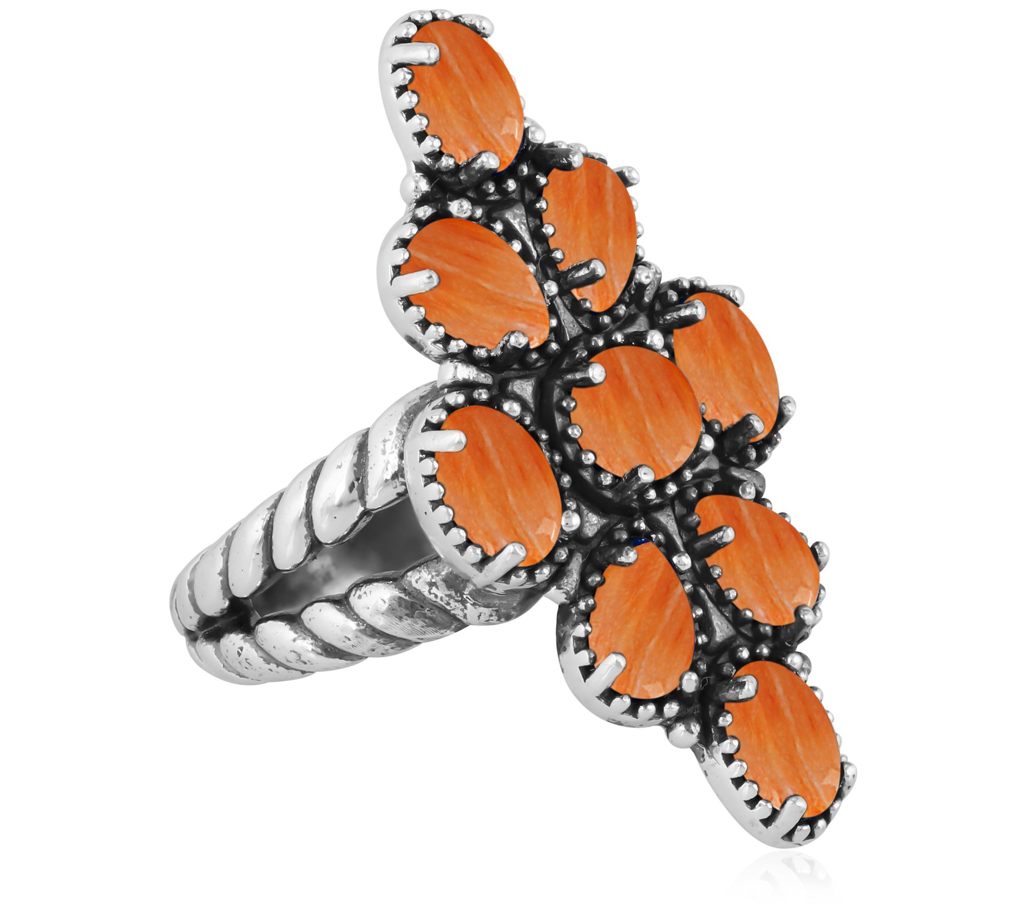 American West Sterling Gemstone Cluster Ring