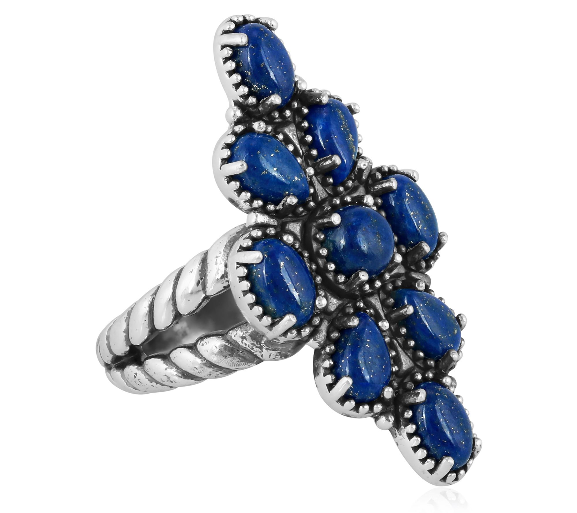 American West Sterling Gemstone Cluster Ring