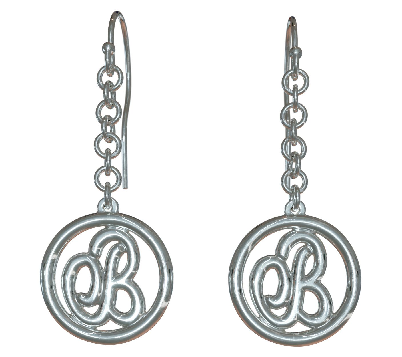 Sterling Silver Legacy Loop Drop Initial Earrings