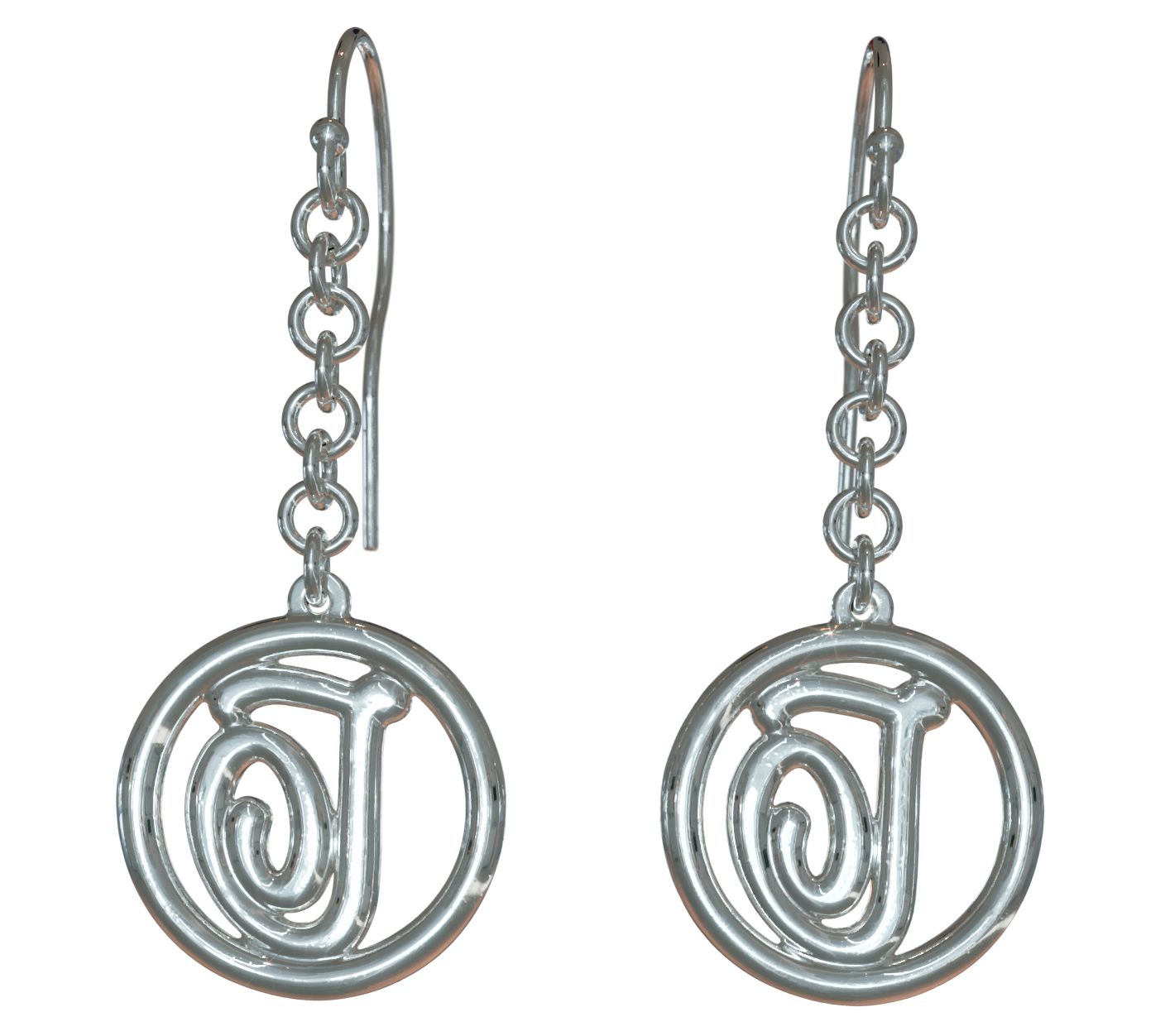Sterling Silver Legacy Loop Drop Initial Earrings