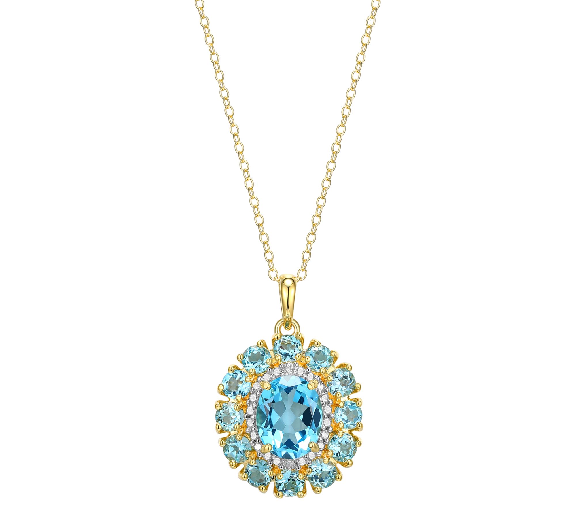 Trillian Blue Topaz & Diamond Fish Hook Pendant – Park City Jewelers