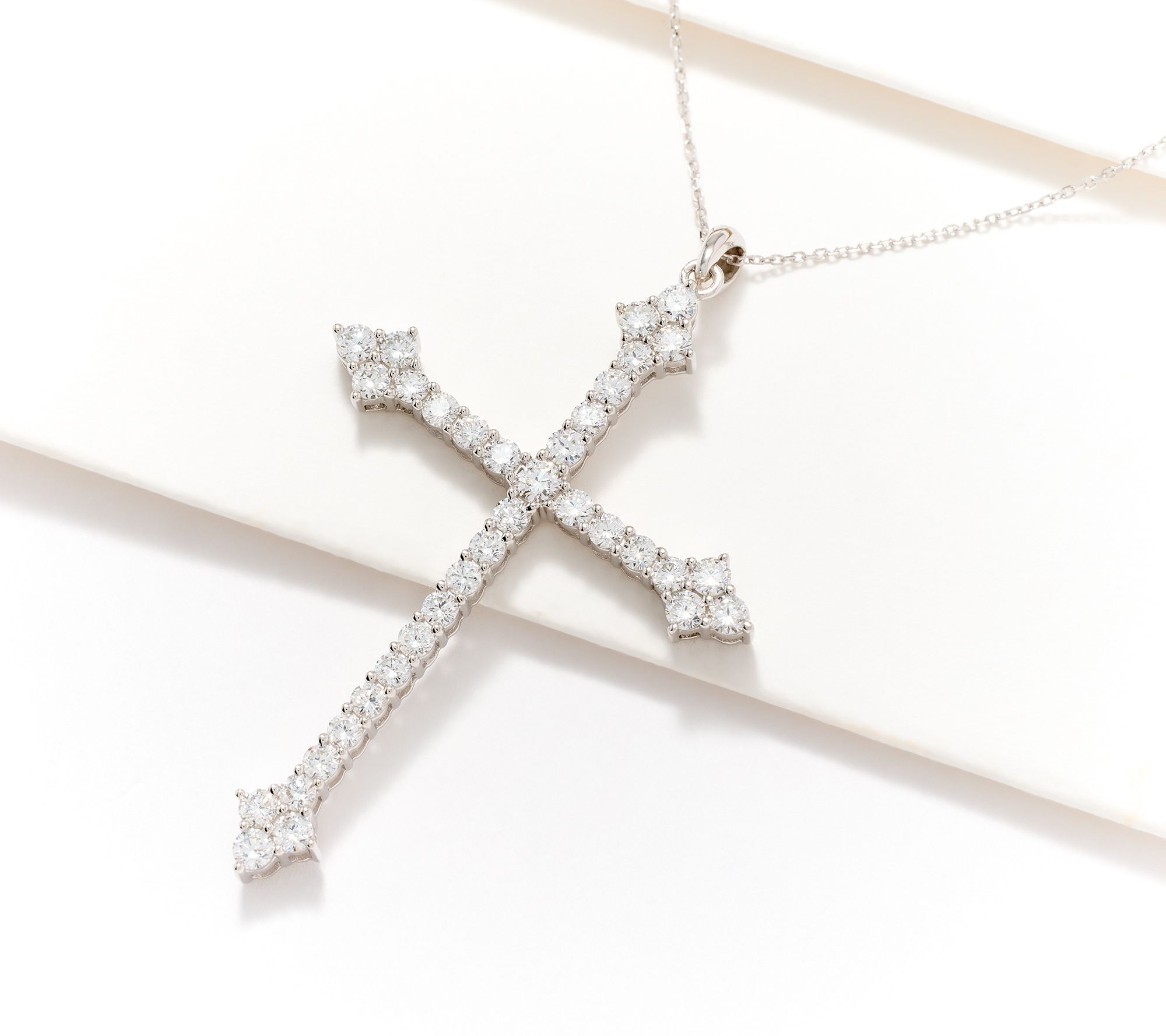 Fire Light Lab Grown Diamond 1cttw Cross Necklace, 14K
