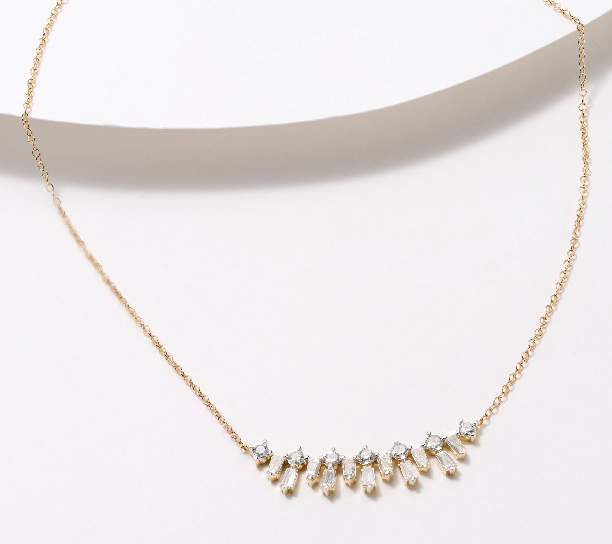 Affinity Diamonds Mixed Cut 1 cttw Statement Necklace, 14K