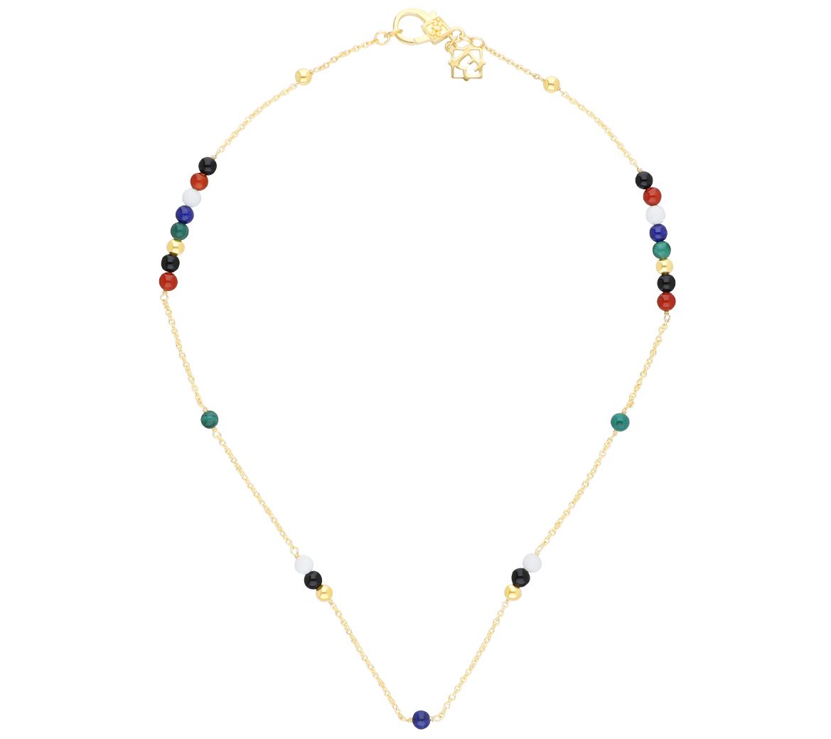 Elyse Ryan 14K Gold Clad Multi-Gemstone Bead Dottie Necklace
