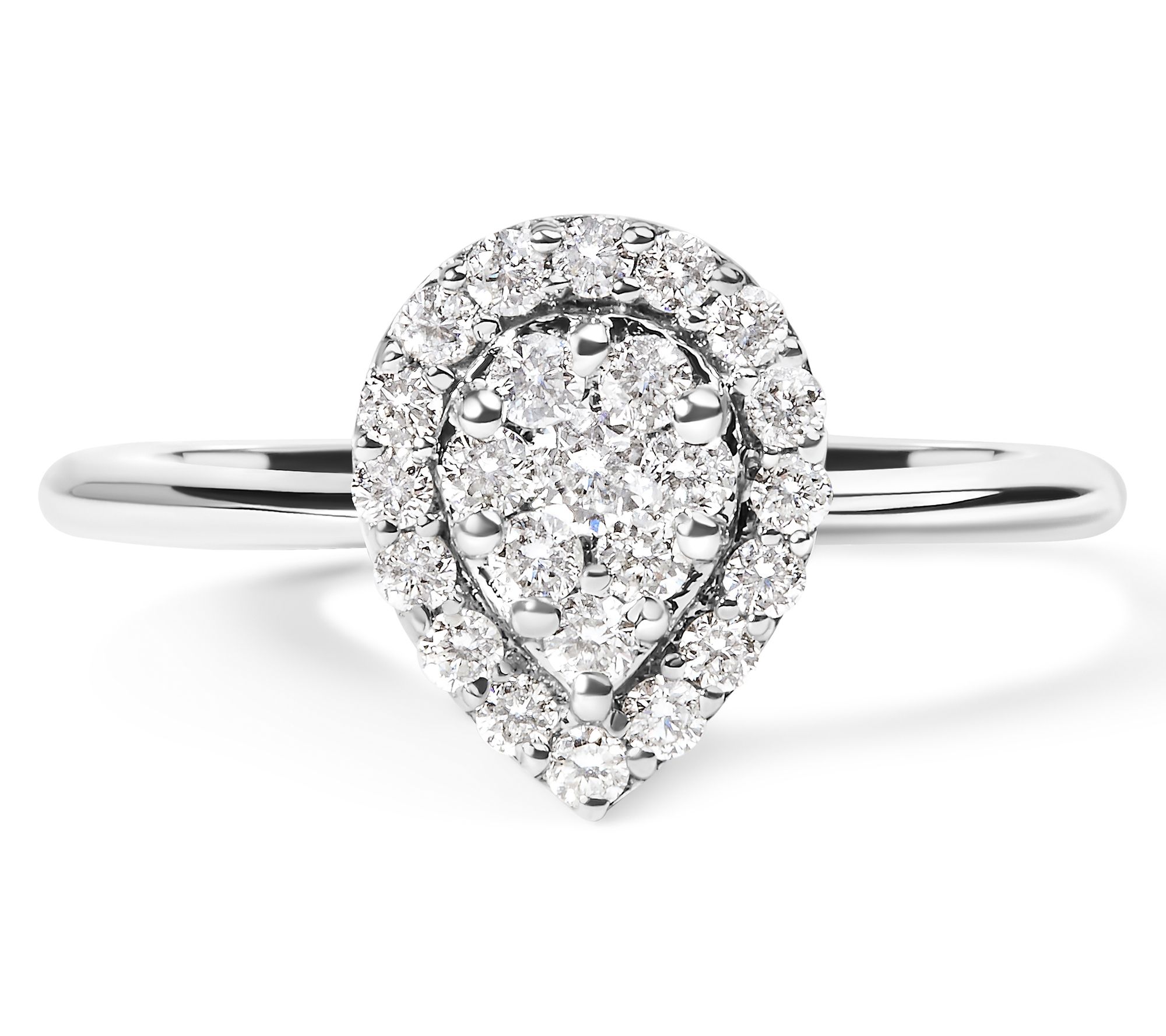 Haus of Brilliance 0.40 cttw Lab-Grown DiamondHalo Ring, 10K