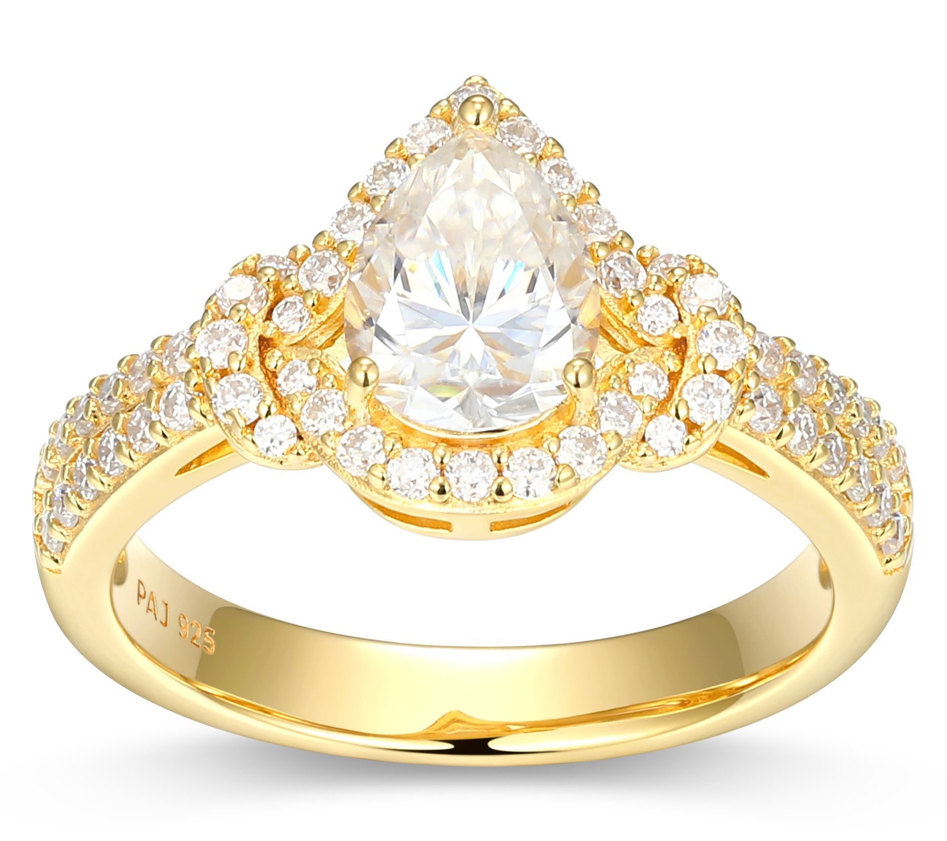 Sterling Silver 1.25 cttw Moissanite Pear Ring