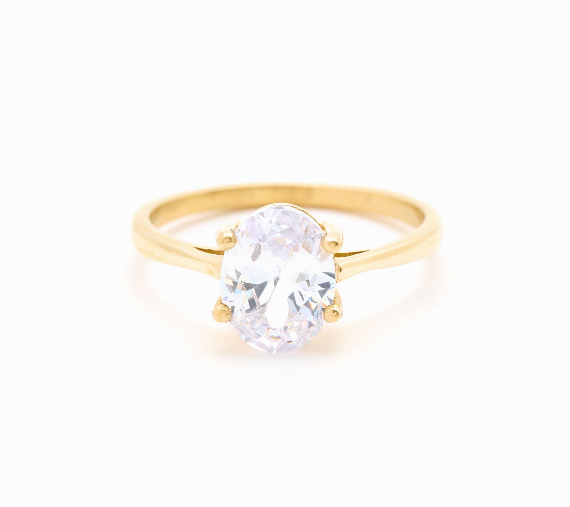 Steel by Diamonique 2ct Oval Solitaire Ring