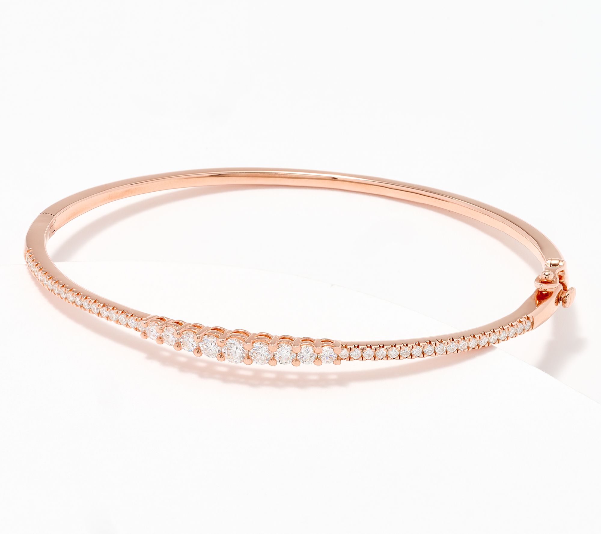 "As Is" Fire Light Lab Grown Diamond 1 cttw Graduating Bangle, Sterl,