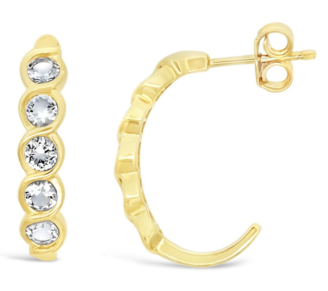 Ariva 18K Gold Clad White Topaz Fionna Earrings