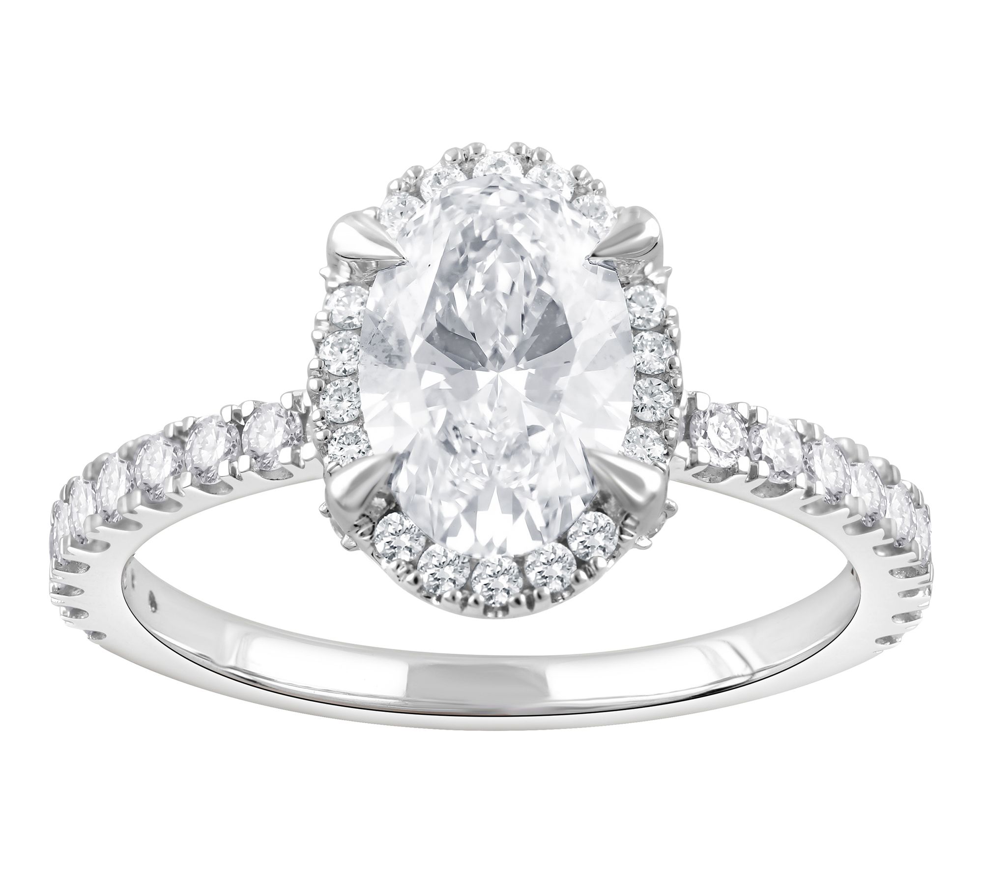 Fire Light 2.00 cttw Lab Grown Diamond Ring, 14 K White Gold