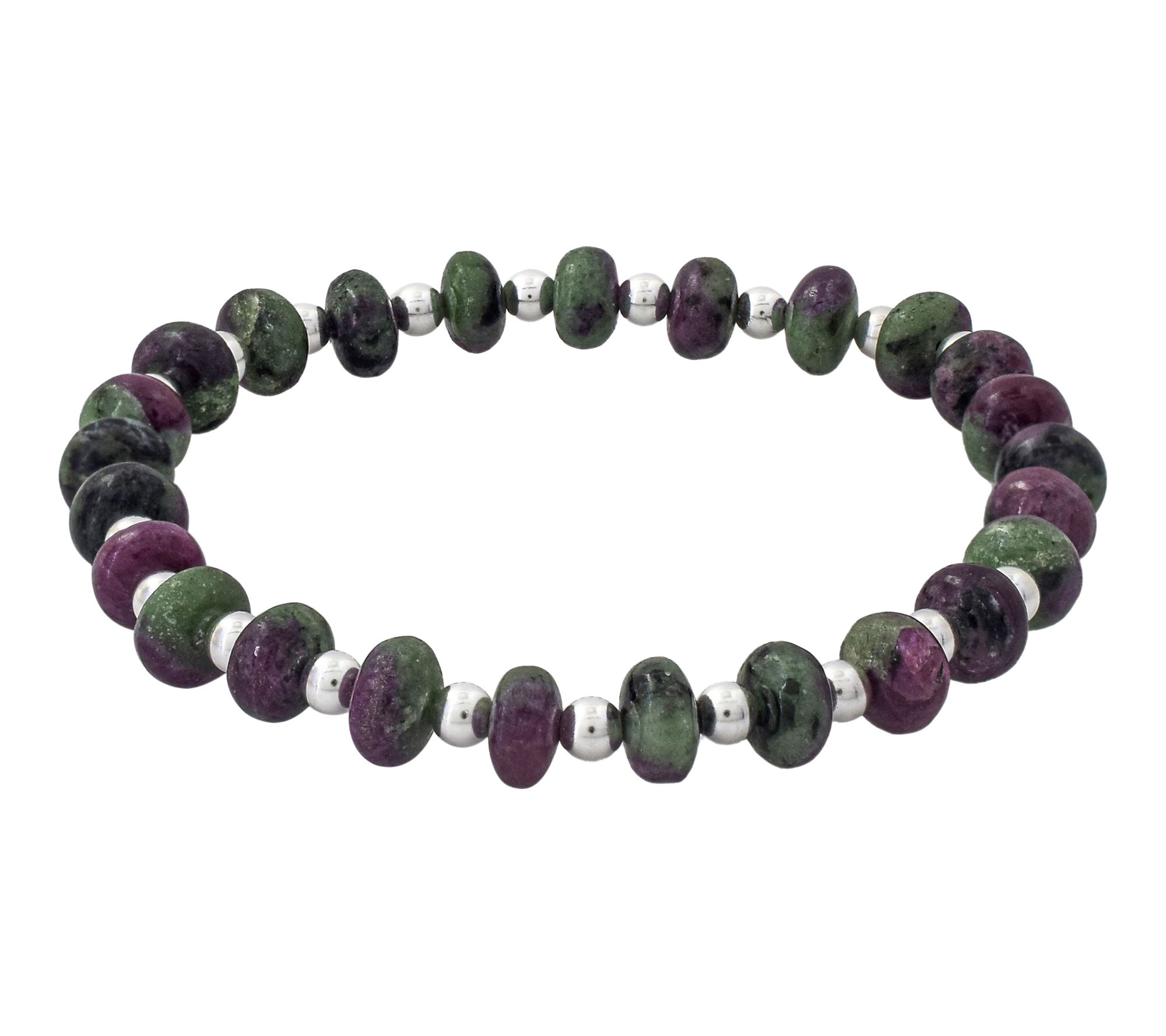 Affinity Gems Ruby Zoisite Endless Bracelet, Sterling