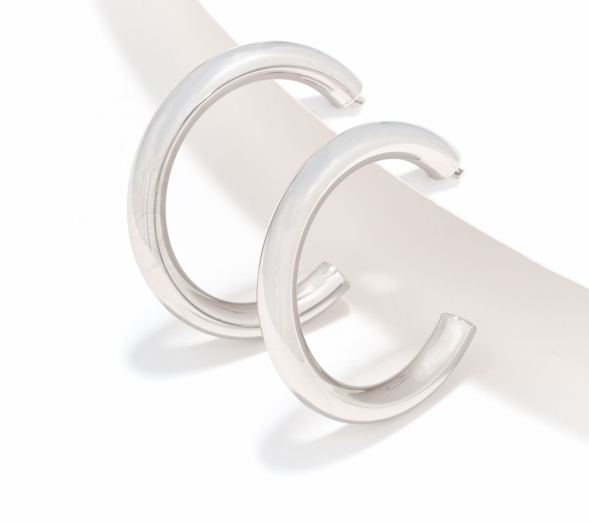 "As Is" David Markstein Sterl Silver 1 1/2" Debut Smart Closure Hoops