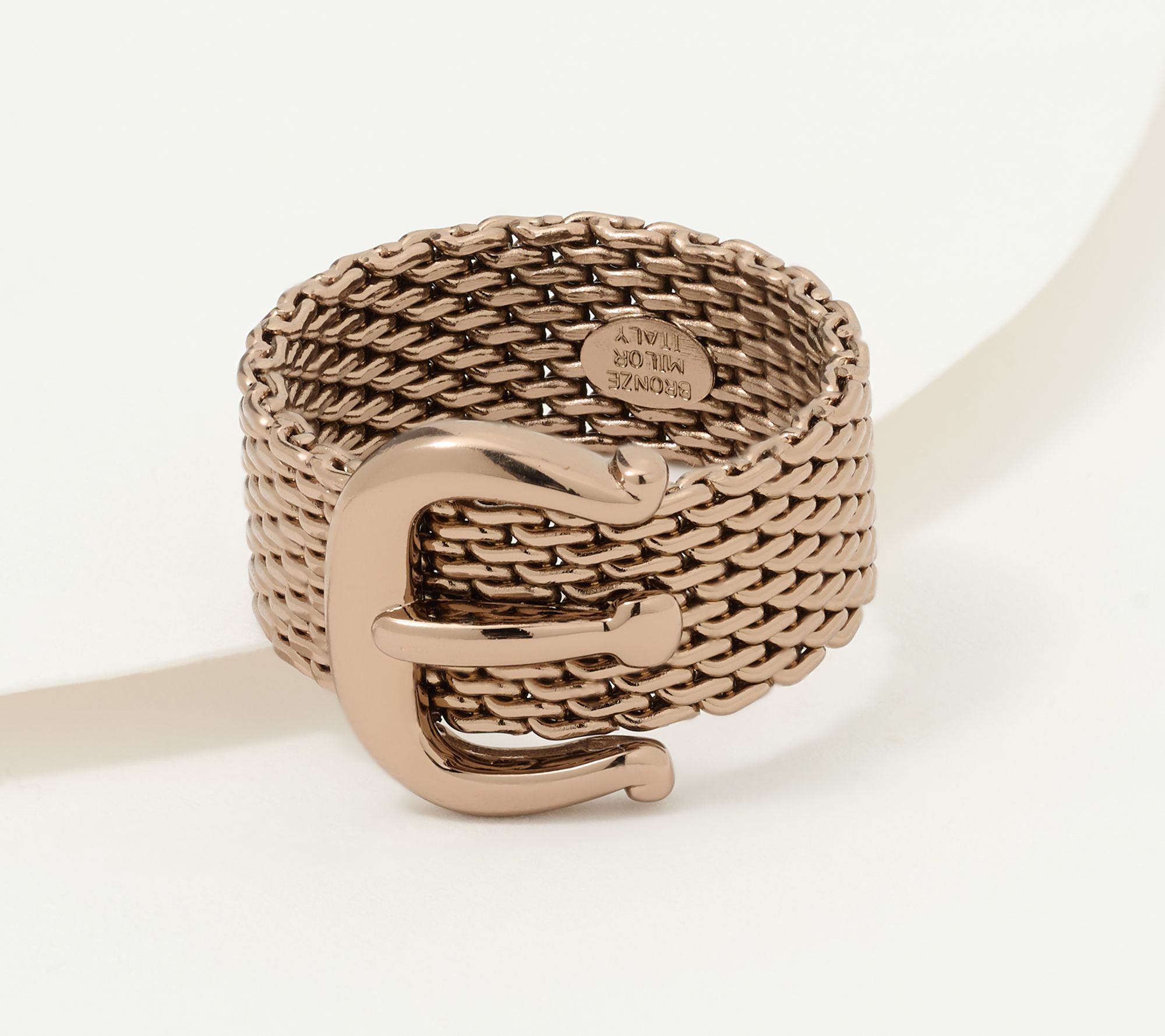 David Markstein Bronze Couture Mesh Buckle Ring