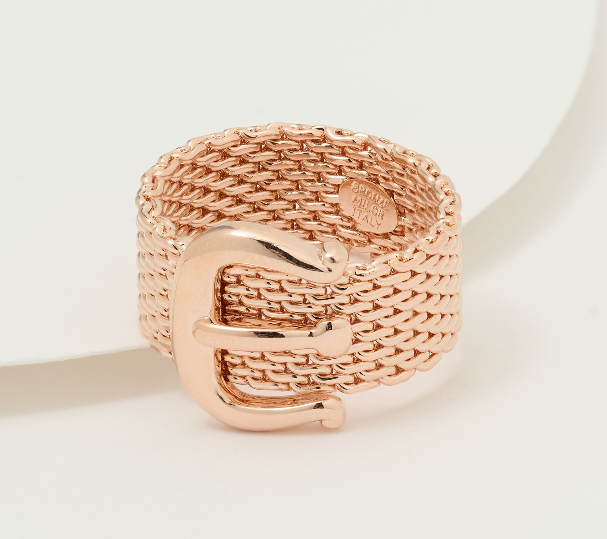 David Markstein Bronze Couture Mesh Buckle Ring