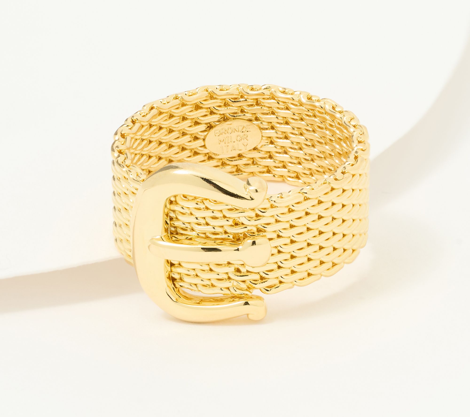 David Markstein Bronze Couture Mesh Buckle Ring