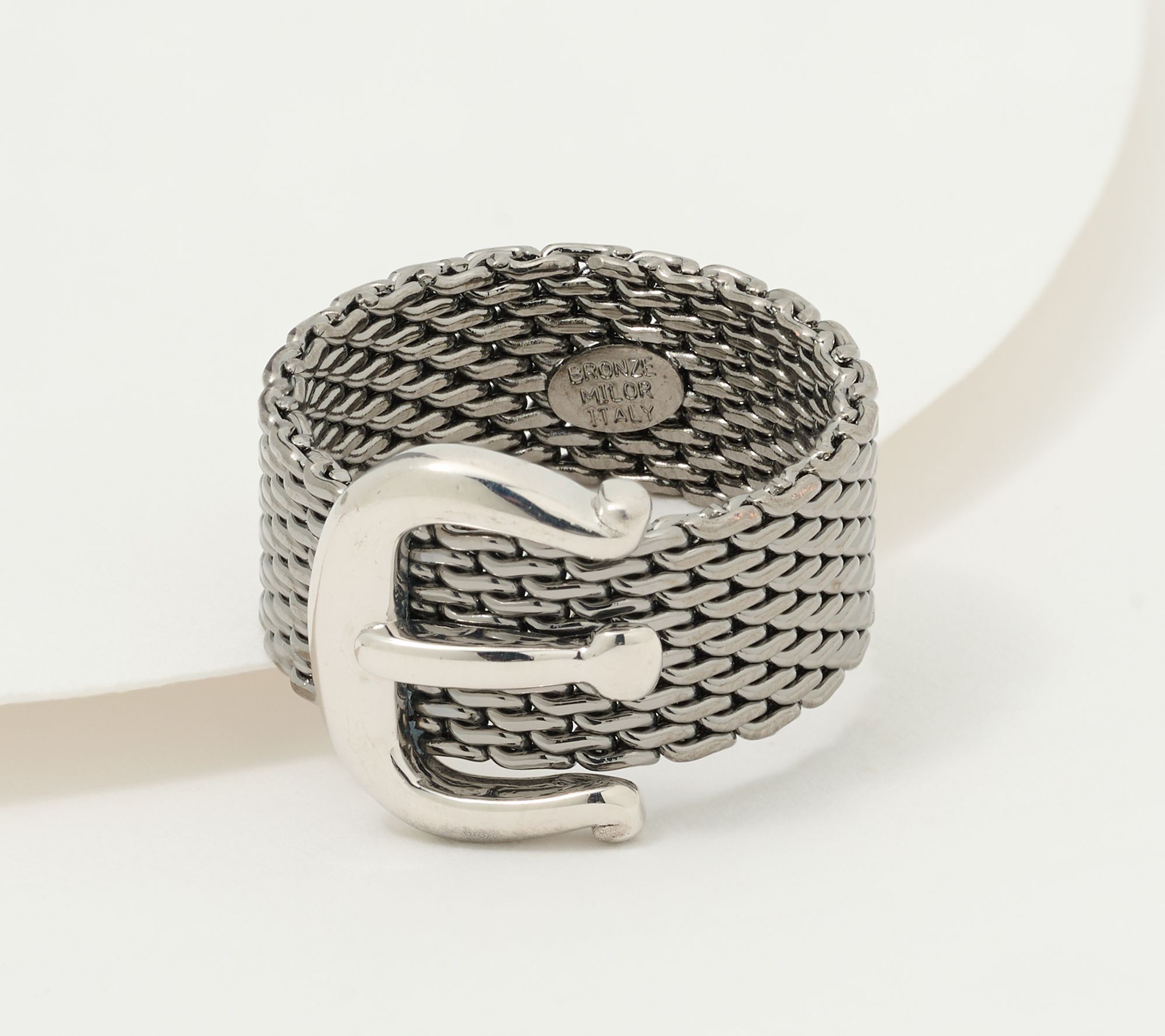 David Markstein Bronze Couture Mesh Buckle Ring