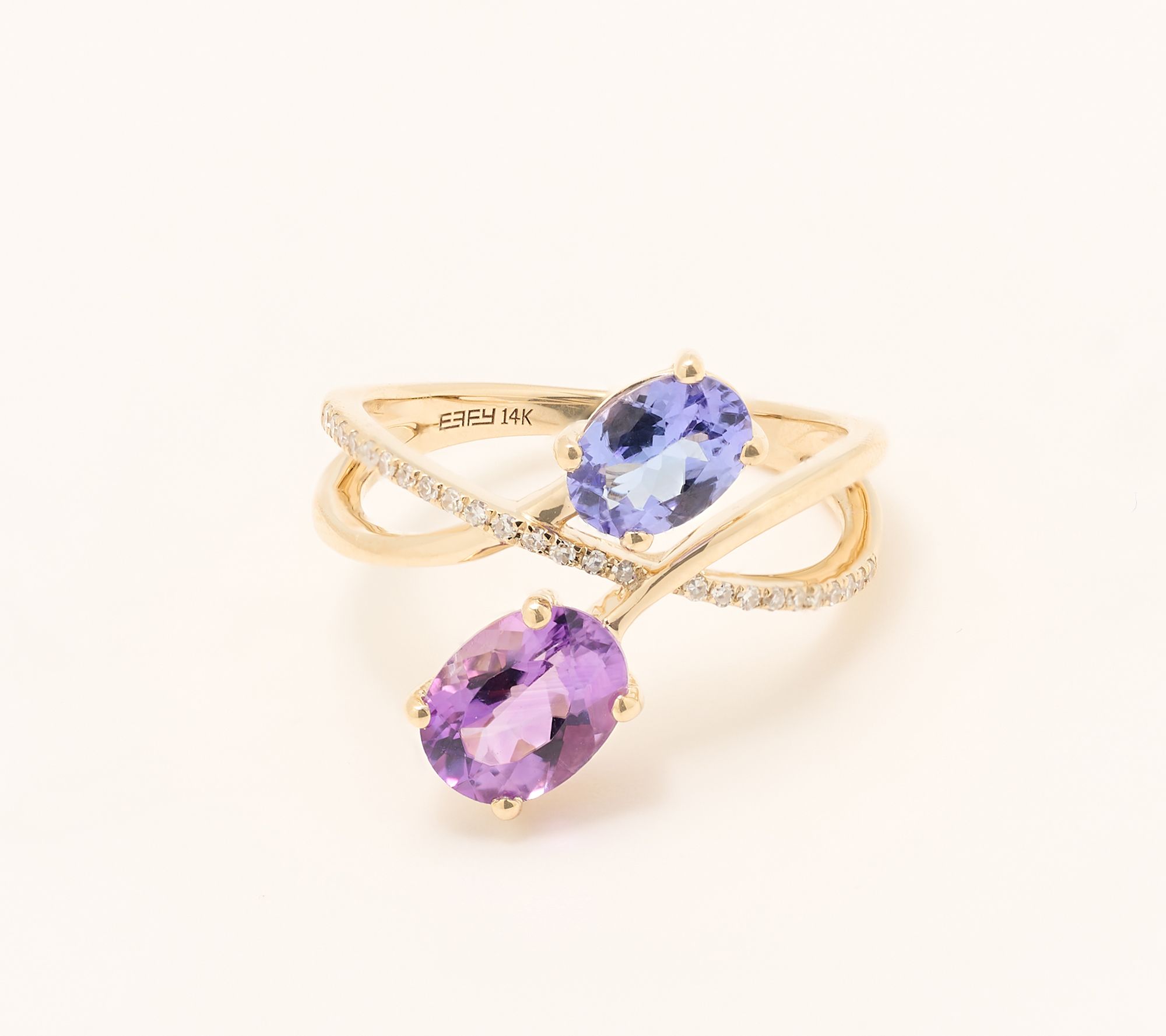 Effy Tanzanite and Amethyst Ring, 14K Yellow Gold