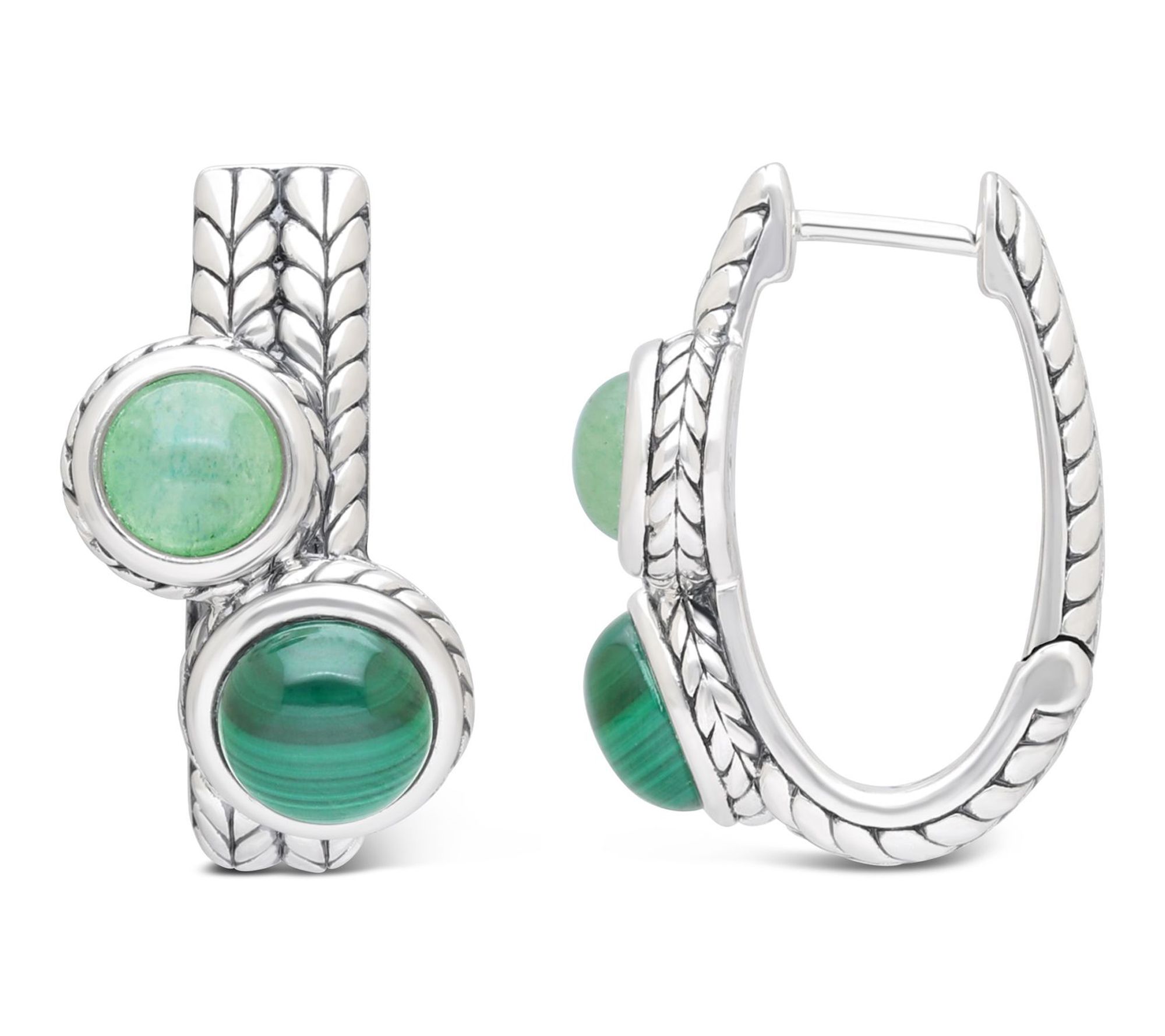 Tiffany Kay Studio Sterling Malachite & Aventurine Earrings