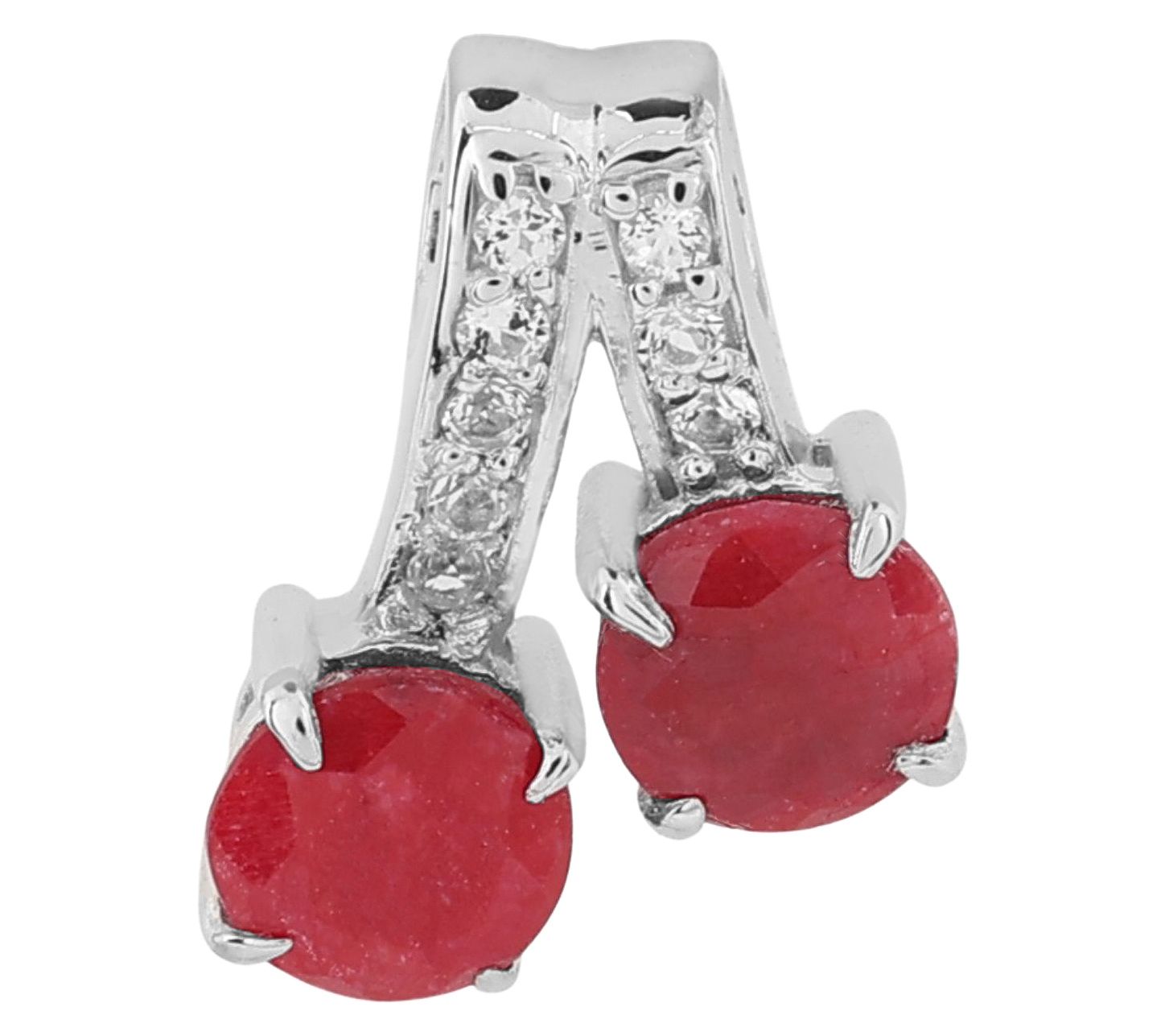 Affinity Gems Corundum Ruby & Zircon Pendant, Sterling Silver
