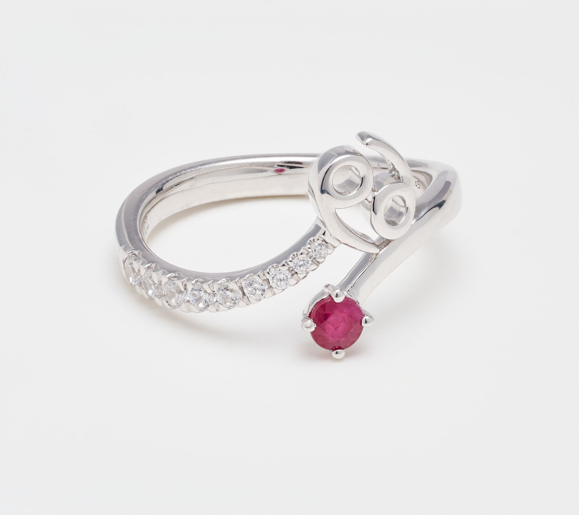 Fire Light Lab Grown Diamond 0.25 cttw Zodiac Ring, Sterling Silver