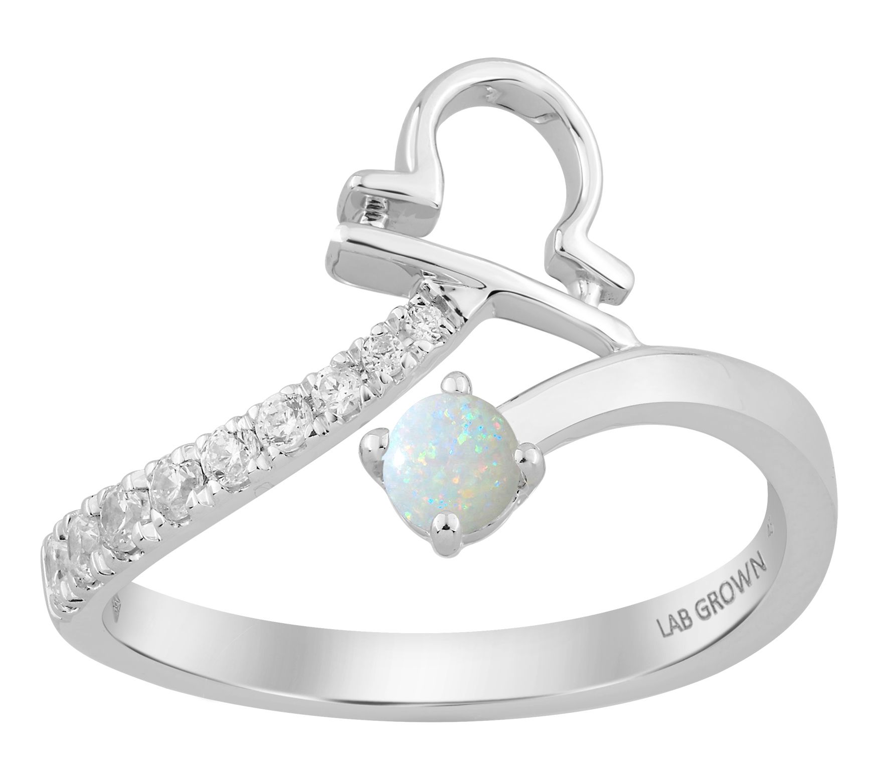 Fire Light Lab Grown Diamond 0.25 cttw Zodiac Ring, Sterling Silver
