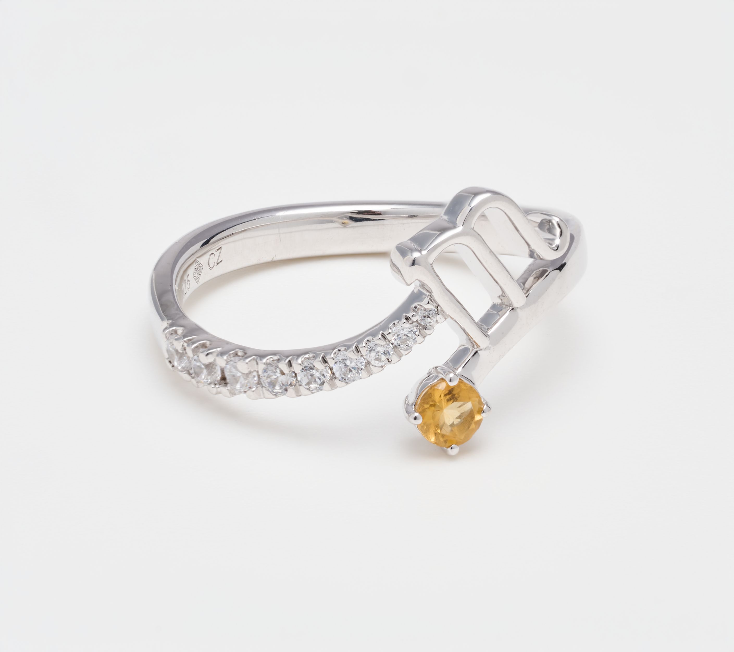 Fire Light Lab Grown Diamond 0.25 cttw Zodiac Ring, Sterling Silver