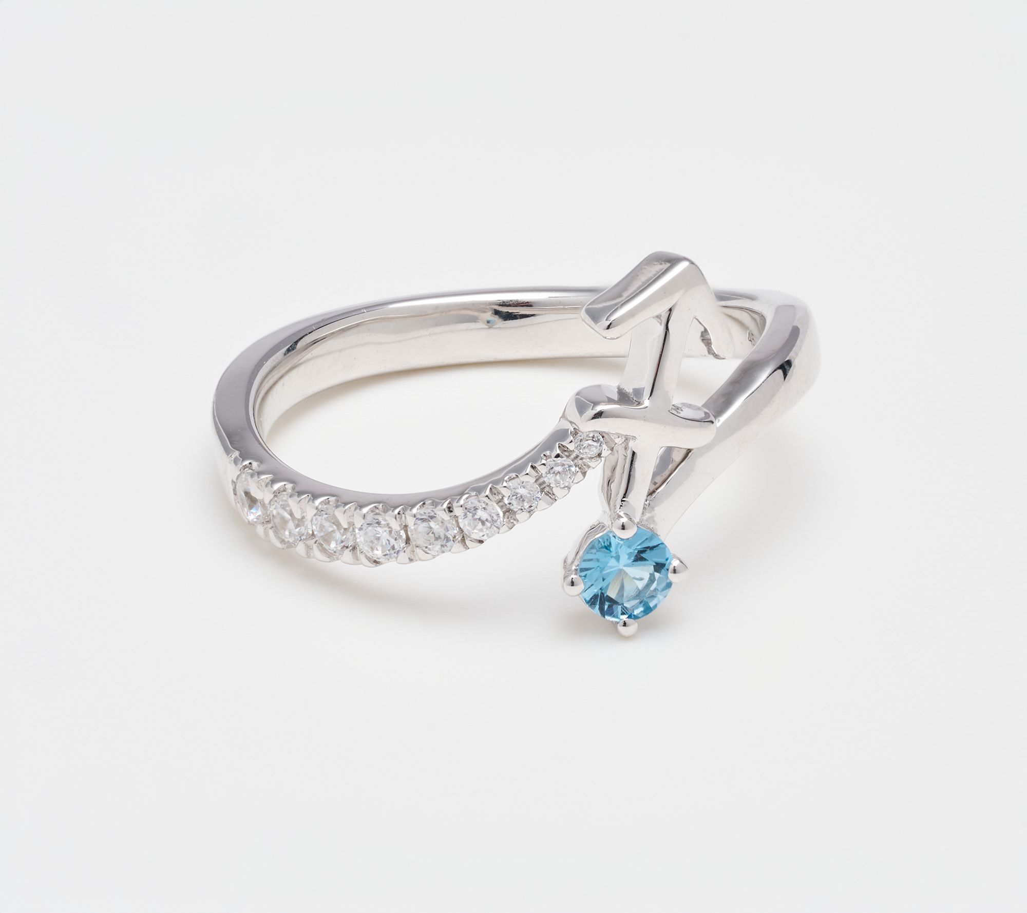 Fire Light Lab Grown Diamond 0.25 cttw Zodiac Ring, Sterling Silver